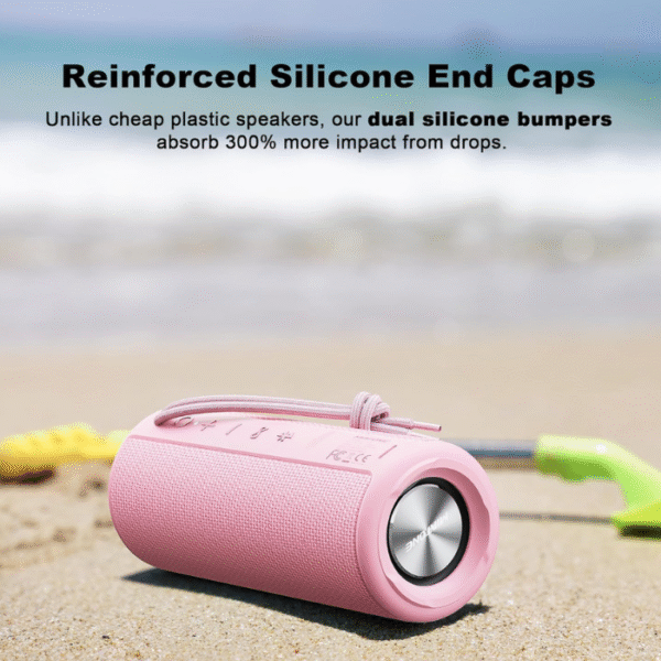 MIATONE Boombox Outdoor Portable Bluetooth Speaker Waterproof Wireless Speakers Gifts for Women Mothers Mom Wife Her - Pink - Image 2