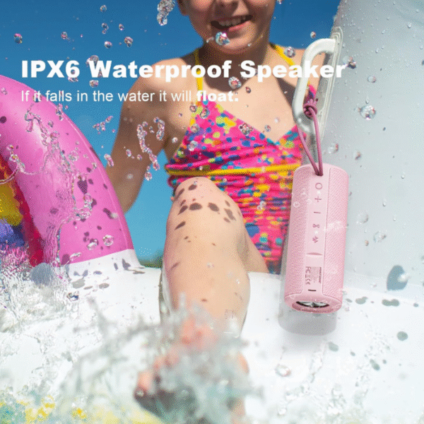MIATONE Boombox Outdoor Portable Bluetooth Speaker Waterproof Wireless Speakers Gifts for Women Mothers Mom Wife Her - Pink - Image 3