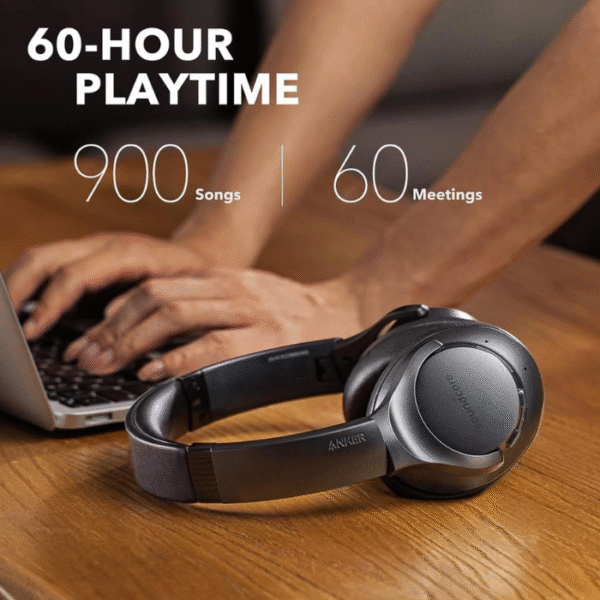 Soundcore Anker Life Q20 Hybrid Active Noise Cancelling Headphones, Wireless Over Ear Bluetooth Headphones, 60H Playtime, Hi-Res Audio, Deep Bass, Memory Foam Ear Cups, Travel, Office, USB-C Charging - Image 2