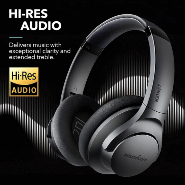 Soundcore Anker Life Q20 Hybrid Active Noise Cancelling Headphones, Wireless Over Ear Bluetooth Headphones, 60H Playtime, Hi-Res Audio, Deep Bass, Memory Foam Ear Cups, Travel, Office, USB-C Charging - Image 4