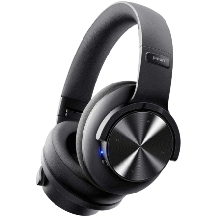 Picun B8 Bluetooth Headphones, 120H Playtime Headphones Wireless Bluetooth with 3 EQ Modes, Low Latency, Hands-Free Calls, Over Ear Headphones for Travel Home Office Cellphone PC Black