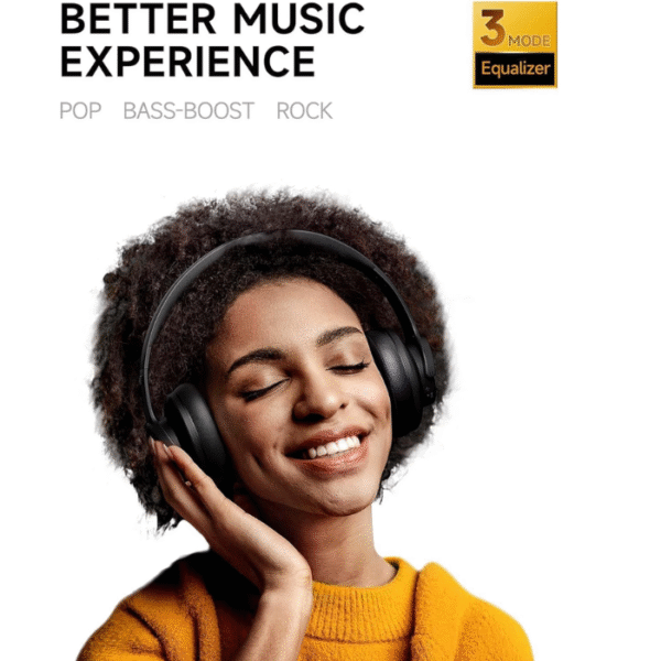 Picun B8 Bluetooth Headphones, 120H Playtime Headphones Wireless Bluetooth with 3 EQ Modes, Low Latency, Hands-Free Calls, Over Ear Headphones for Travel Home Office Cellphone PC Black - Image 2