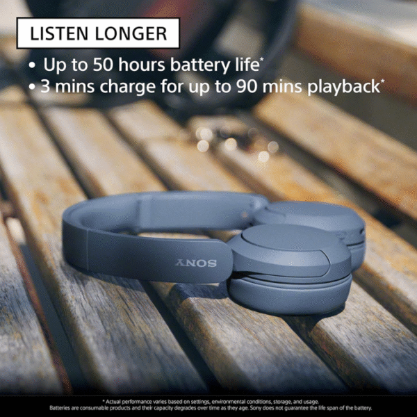 Sony WH-CH520 Wireless Headphones Bluetooth On-Ear Headset with Microphone, Black New - Image 3